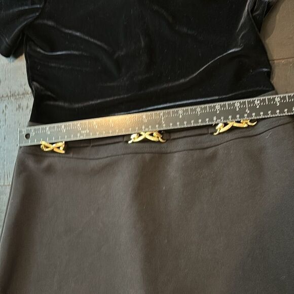 Vintage Scarlett Velour Velvet Black Horse Bit Mock Neck 7/8 GoGo Goth Dress - Picture 12 of 16